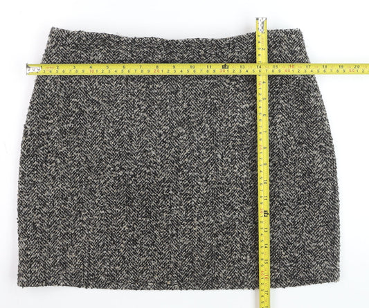 H&M Women’s Grey Tweed Wool Pencil Skirt Size 14