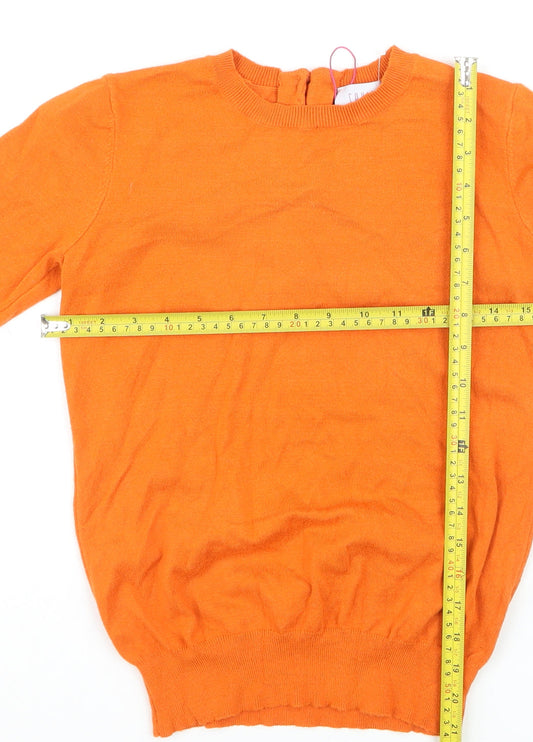 Savida Women Orange Size 10 Crew Neck Long Sleeve Jumper
