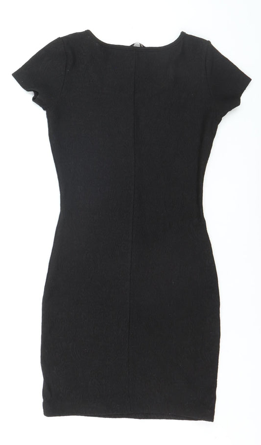 New Look Women’s Black Short Sleeve Bodycon Dress Size 8
