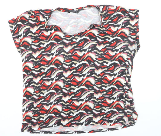 Additional front view of Dunnes Women’s Multicoloured V-Neck Cotton Modal T-Shirt L