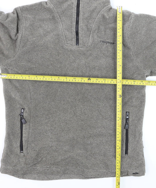 Trespass Men's Grey Fleece 1/4 Zip Pullover Jumper Size L Outdoor