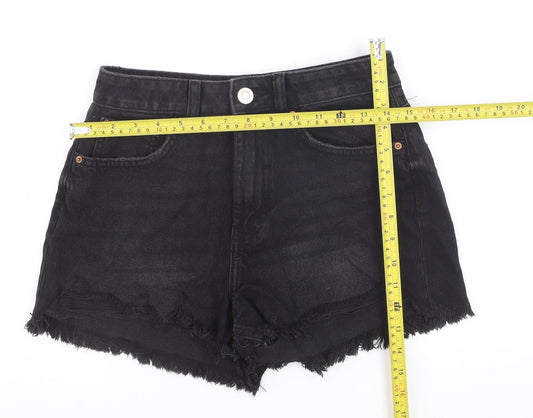 Primark Women’s Black Denim Cut-Off Shorts Size 6 High Rise