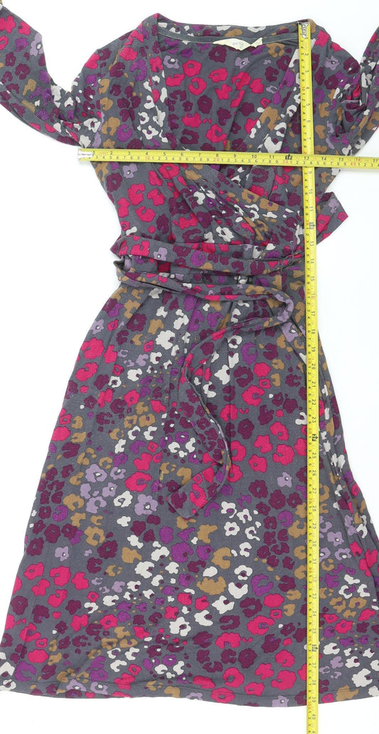 Lily & Me Womens Multicoloured Floral Wrap Dress UK 10 Long Sleeve