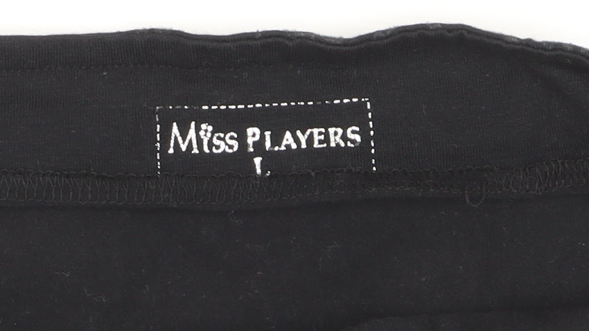 Miss Players Women's Black L Bodycon Sleeveless Party Dress