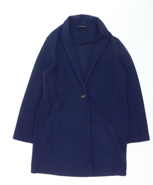 Dunnes Women's Blue Mid-Length Overcoat Size M Classic Style