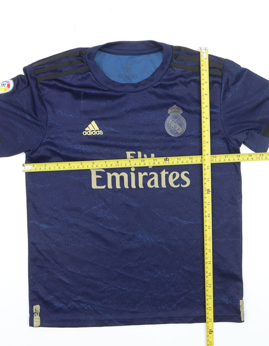 Adidas Boys Blue Real Madrid Football Jersey T-Shirt 7-8 Years