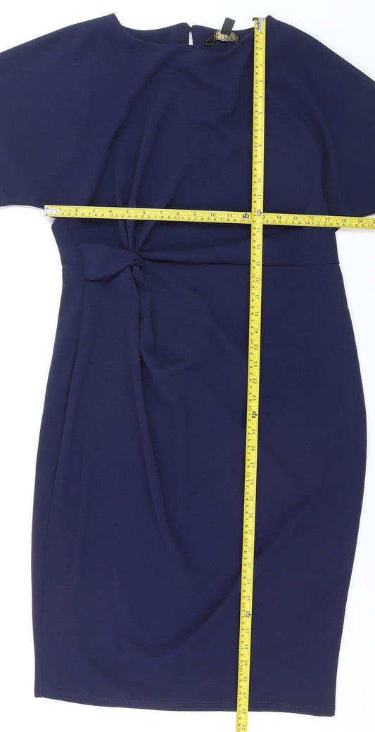 Lipsy Women’s Blue Sheath Knee Length Dress Size 16