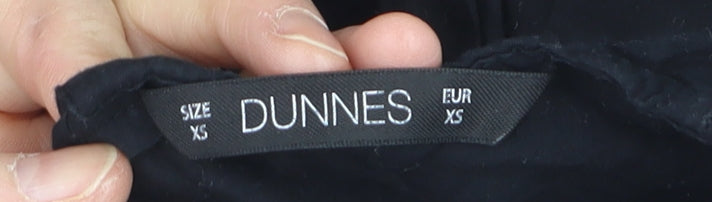 Additional view of Dunnes Women Black Cotton Lace Detail Short Sleeve Blouse XS
