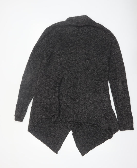 FatFace Womens Grey Size 14 Chunky Knit Open Cardigan