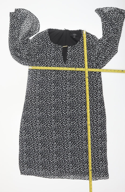 Joanna Hope Women Black Polka Dot Shift Dress Size 12
