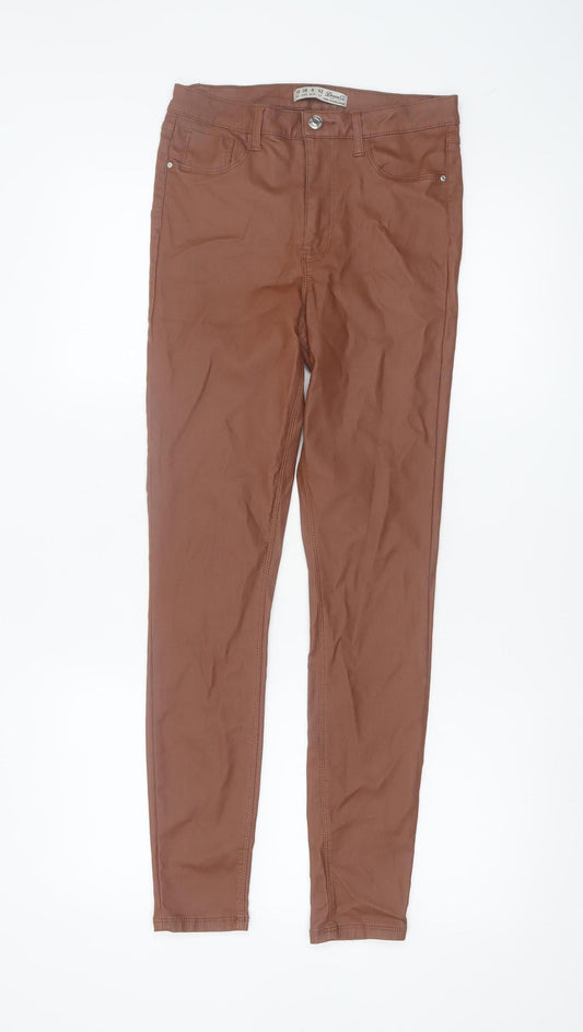 Additional front view of Denim Co Women’s Brown Stretch Jegging Skinny Trousers, size UK 10