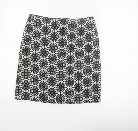 Marks and Spencer Women's Black Geometric Pencil Skirt Size 10
