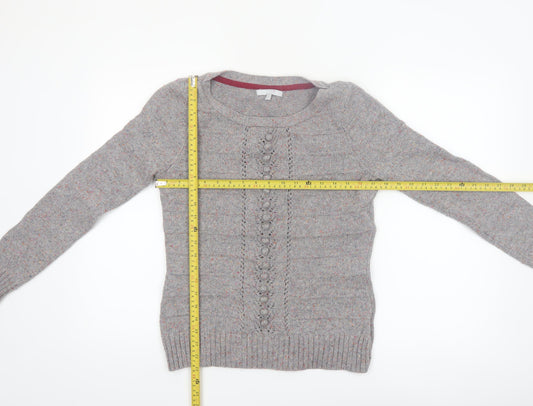 Marks and Spencer Per Una Women's Grey Size 10 Cable-Knit Jumper