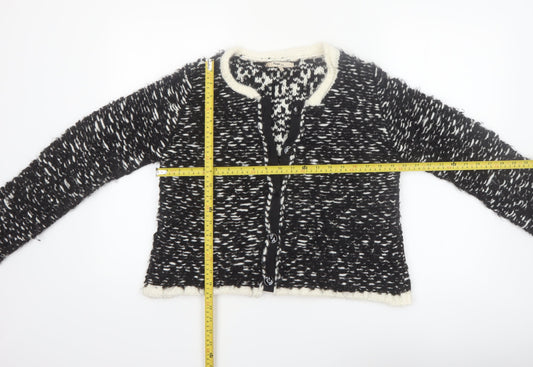 Napa Girl Womens Black Chunky Knit Wool Blend Cardigan Size L