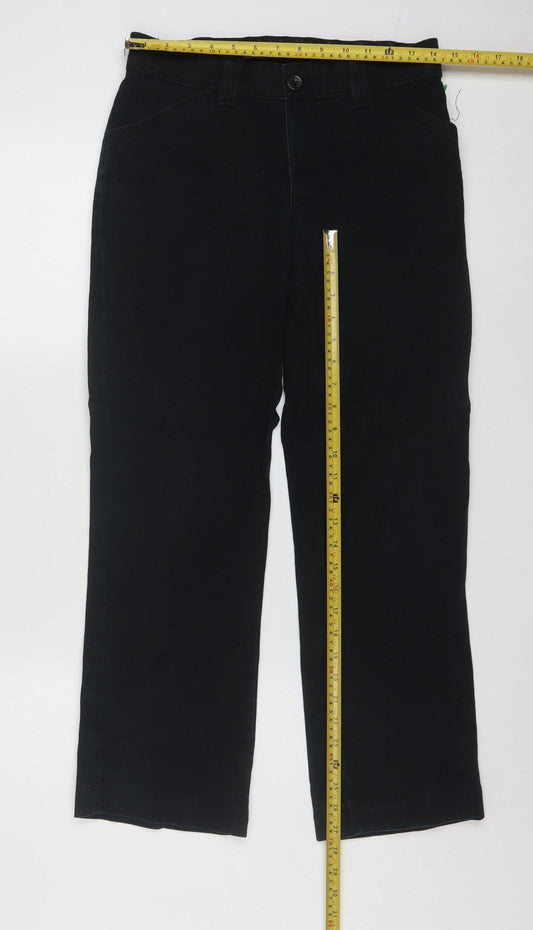 Lee Comfort Women's Black Petite S Stretch Cotton Chino Trousers