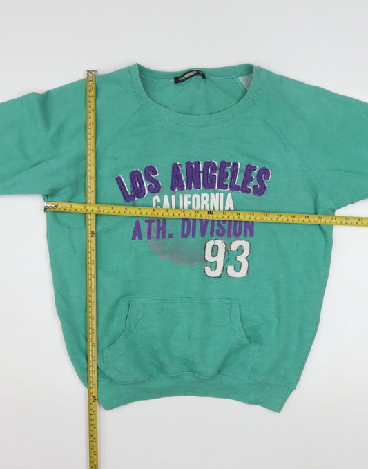 Girl Express Women's Green Los Angeles Graphic Pullover Sweatshirt Size 10