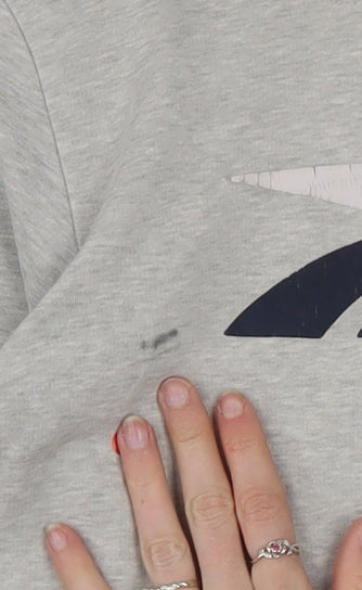 Additional view of Reebok girls’ grey hoodie 11-12 years pullover graphic logo sweatshirt