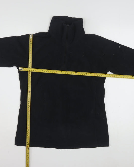 Columbia Womens Black Fleece Pullover Sweatshirt L 1/4 Zip Outdoor