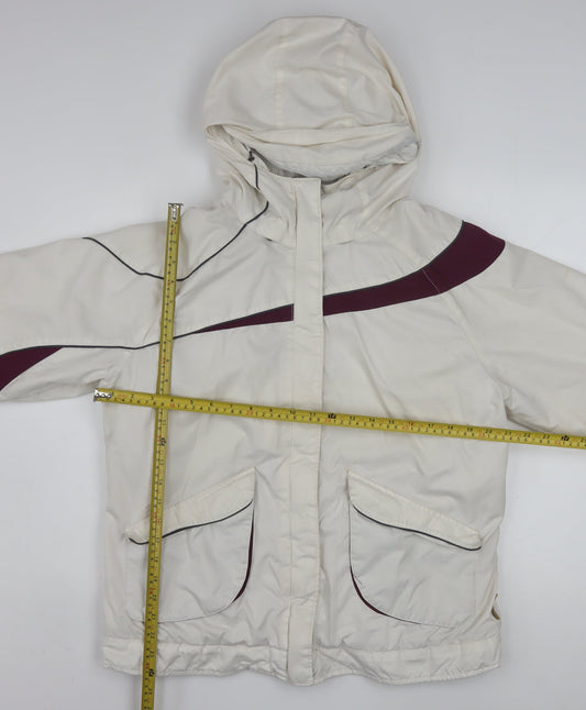 Columbia Women's Cream Hooded Puffer Jacket L Waterproof Winter Coat