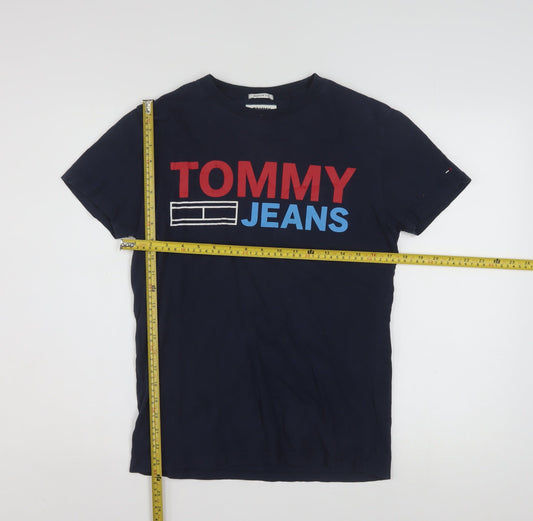 Tommy Jeans Men's Navy XS Regular Fit Graphic Cotton T-Shirt