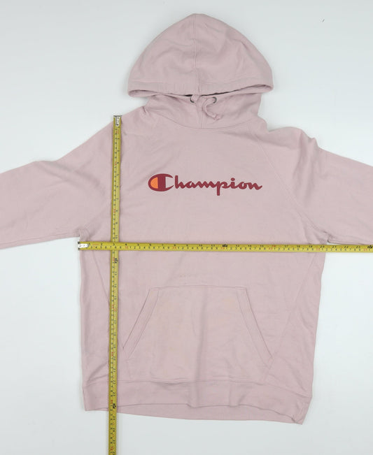 Champion Womens Pink Pullover Hoodie Size M Cotton Blend Athleticwear