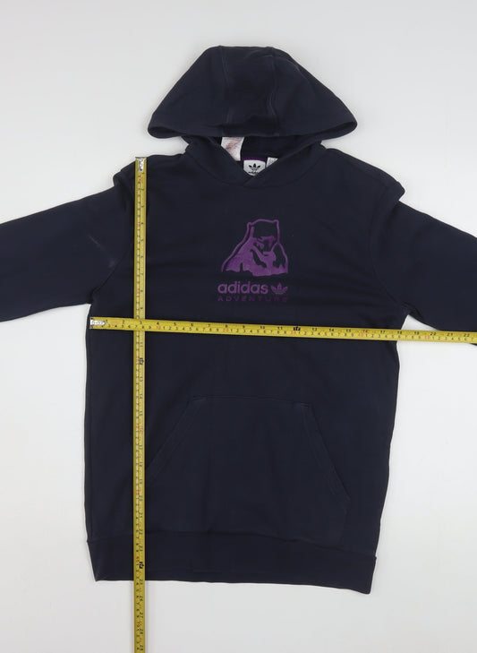 Adidas Boys Navy Adventure Pullover Hoodie XL 15-16 Years Cotton Blend