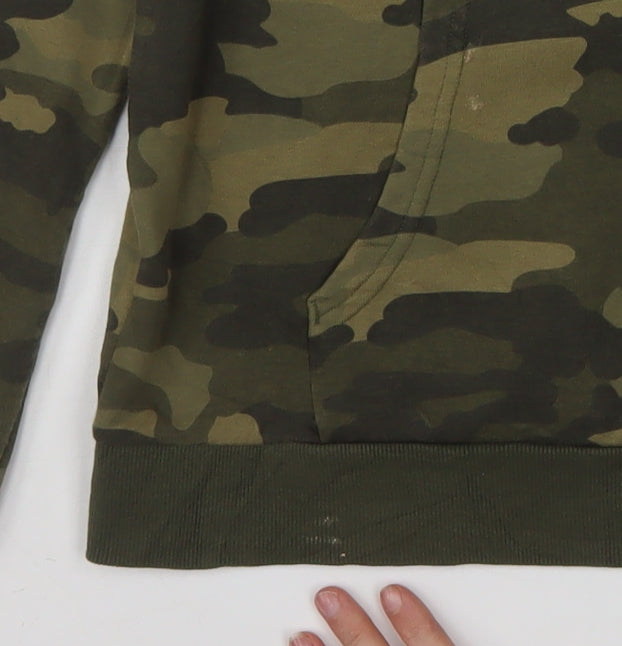 Marks and Spencer Boys Green Camouflage Pullover Hoodie 15-16 Years