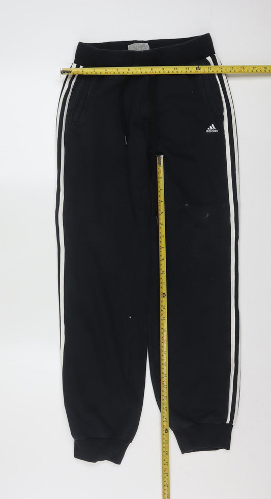 Adidas Women’s Black XS Jogger Trousers with Side Stripes