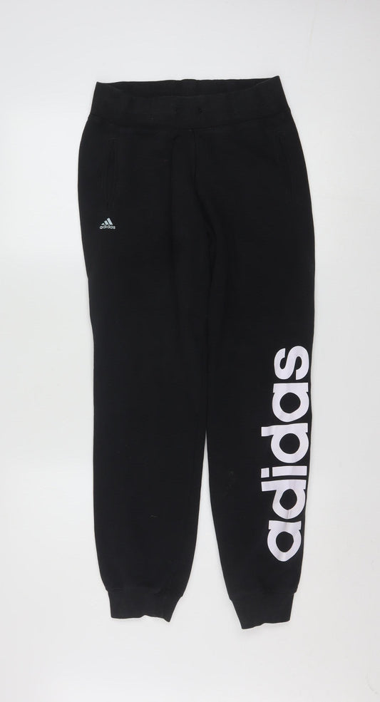 Adidas Women Black Jogger Trousers S Sport Essentials Climalite