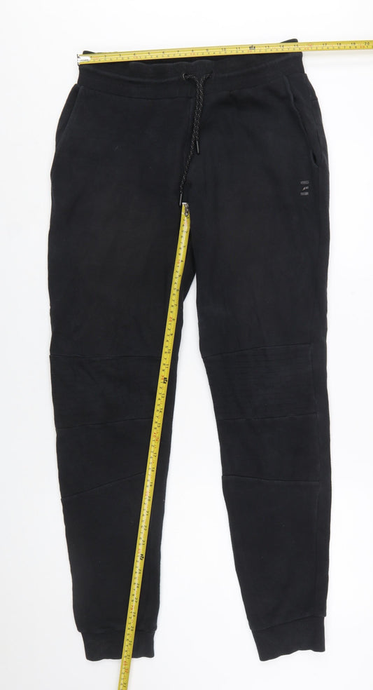 PRO-TEK Men's Black Jogger Trousers Size M Cotton Blend