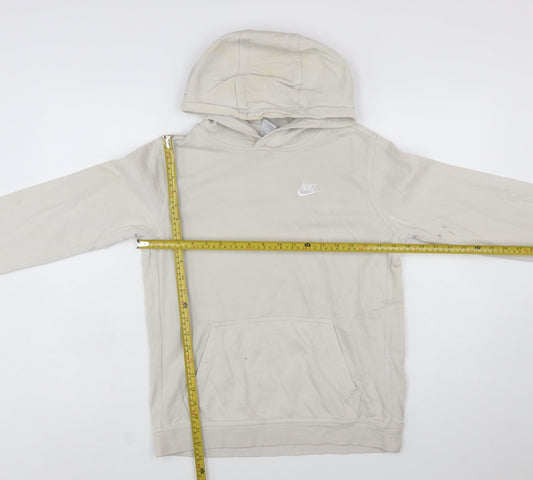 Nike Boys Beige Pullover Hoodie XL (158-170cm) Fleece Cotton Blend