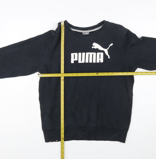 Puma Mens Black Crew Neck Logo Sweatshirt Size S