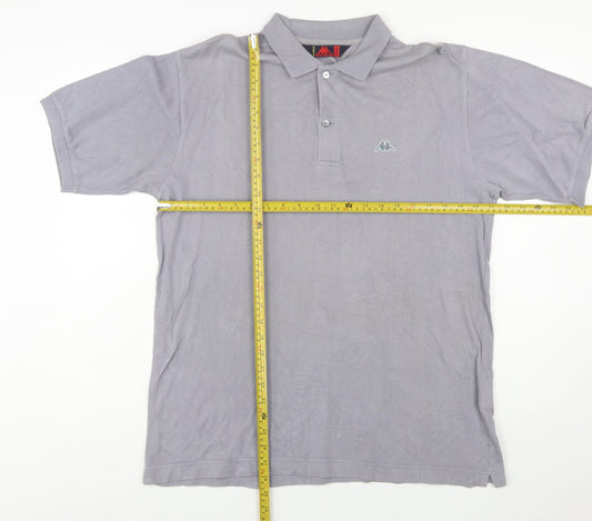 Robe Di Kappa Men's Grey Cotton Short Sleeve Polo - Size M