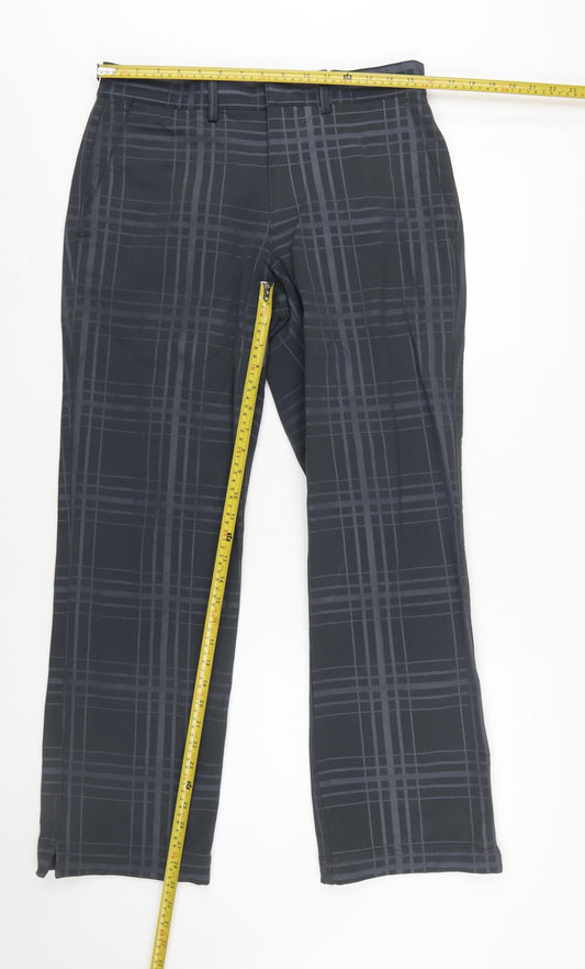 Under Armour Men’s Grey Check Chino Golf Trousers 32x30 Stretch