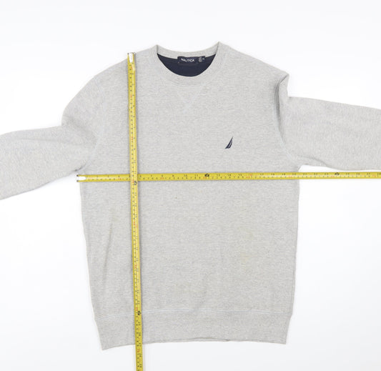 Nautica Men's Grey XS Crew Neck Cotton Blend Sweatshirt
