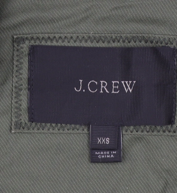 J.Crew Women’s Green Hooded Anorak Jacket XXS Cotton Zip