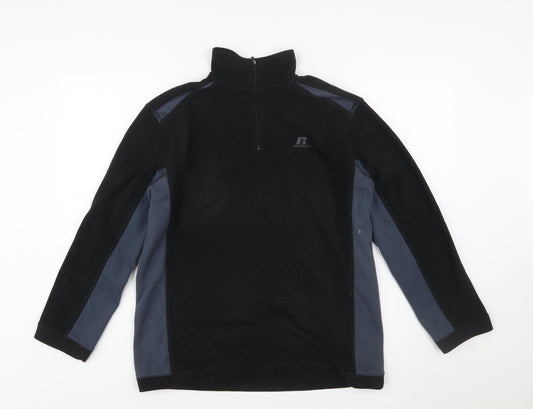 Russell Women's Black & Grey Fleece Pullover Sweatshirt L 14/16