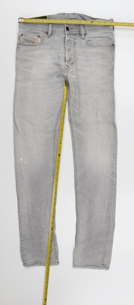 Diesel Industry Men's Grey Slim Fit Straight Leg Jeans Size 29