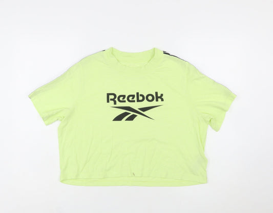 Reebok Womens Green Cropped T-Shirt XL