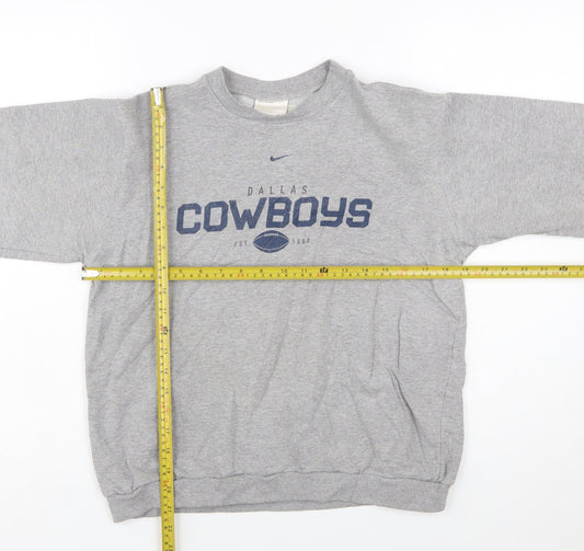 Nike Womens Grey Dallas Cowboys Pullover Sweatshirt L Vintage Sportswear