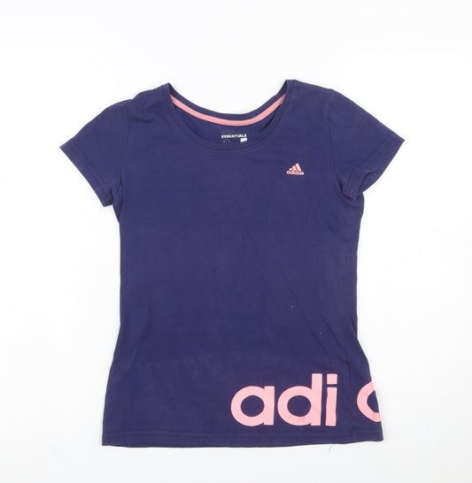 Additional front view of Adidas Women's Blue XS Basic Slim Fit Sports T-Shirt