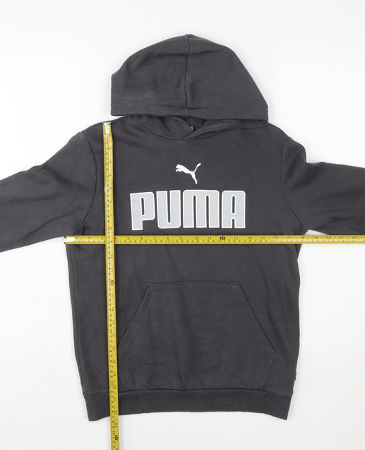 Puma Boys Black Pullover Hoodie Size 13-14 Years Cotton Blend