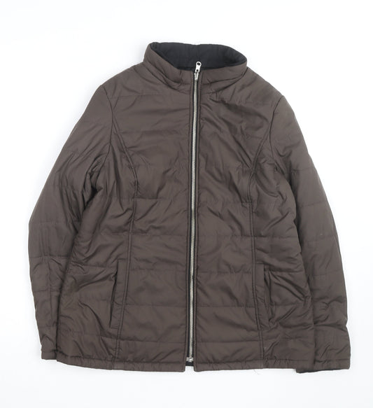Marks & Spencer Women's Brown Petite Puffer Jacket UK 10