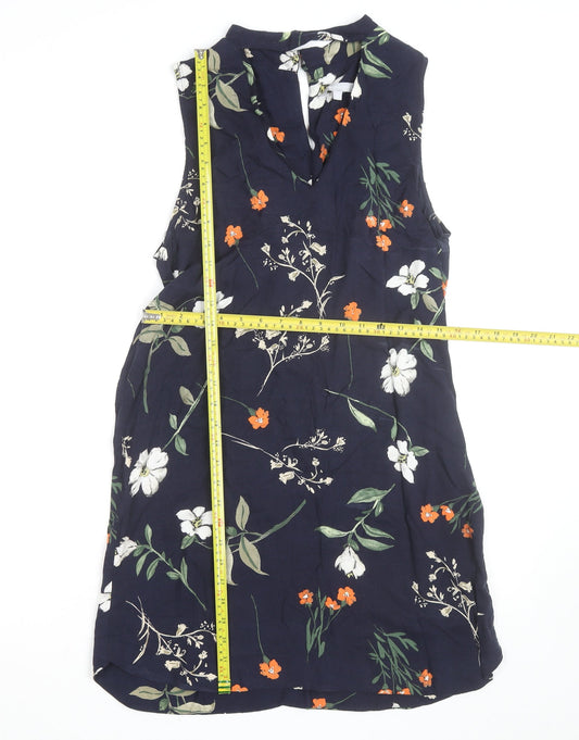 Red Herring Women's Blue Floral Sleeveless Shift Dress Size 14