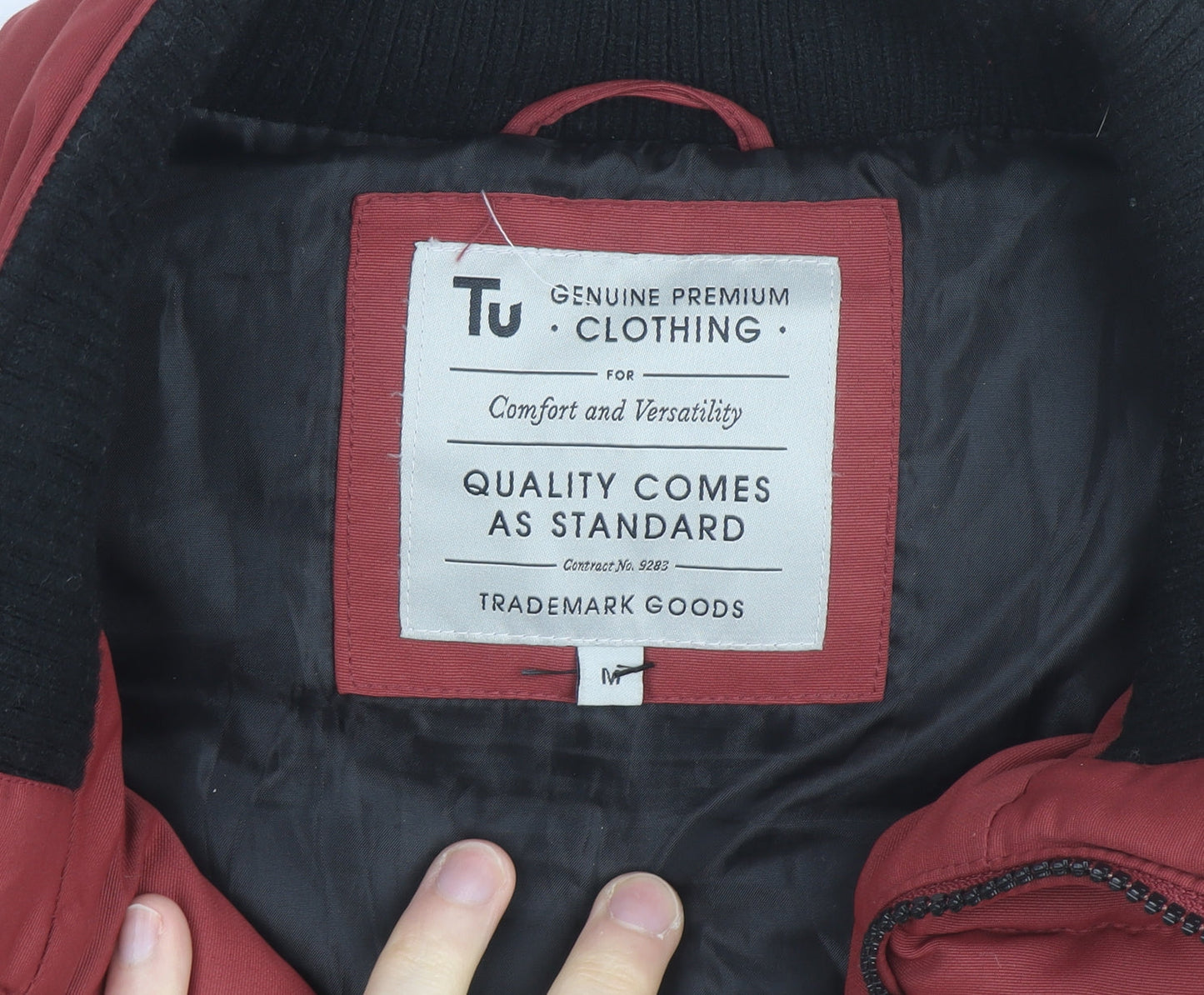 Tu Men's Red Puffer Waistcoat Gilet M Polyester Outdoor Casual
