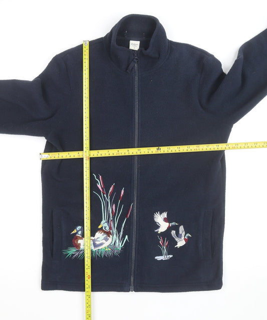 Cotton Traders Womens Blue Size 12 Fleece Full Zip Jacket