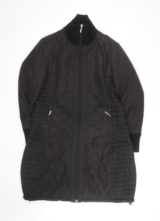 Marks and Spencer Per Una Women's Black Quilted Long Coat Size 14