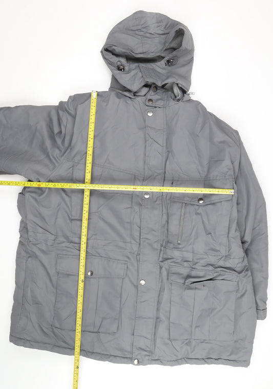 Boulder Creek Men's Grey 4XL Big Hooded Parka Jacket Waterproof