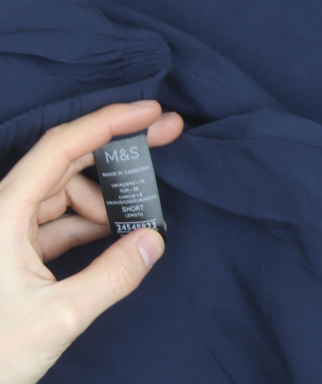 Additional view of Marks & Spencer Blue Cropped Relaxed Viscose Trousers M unisex
