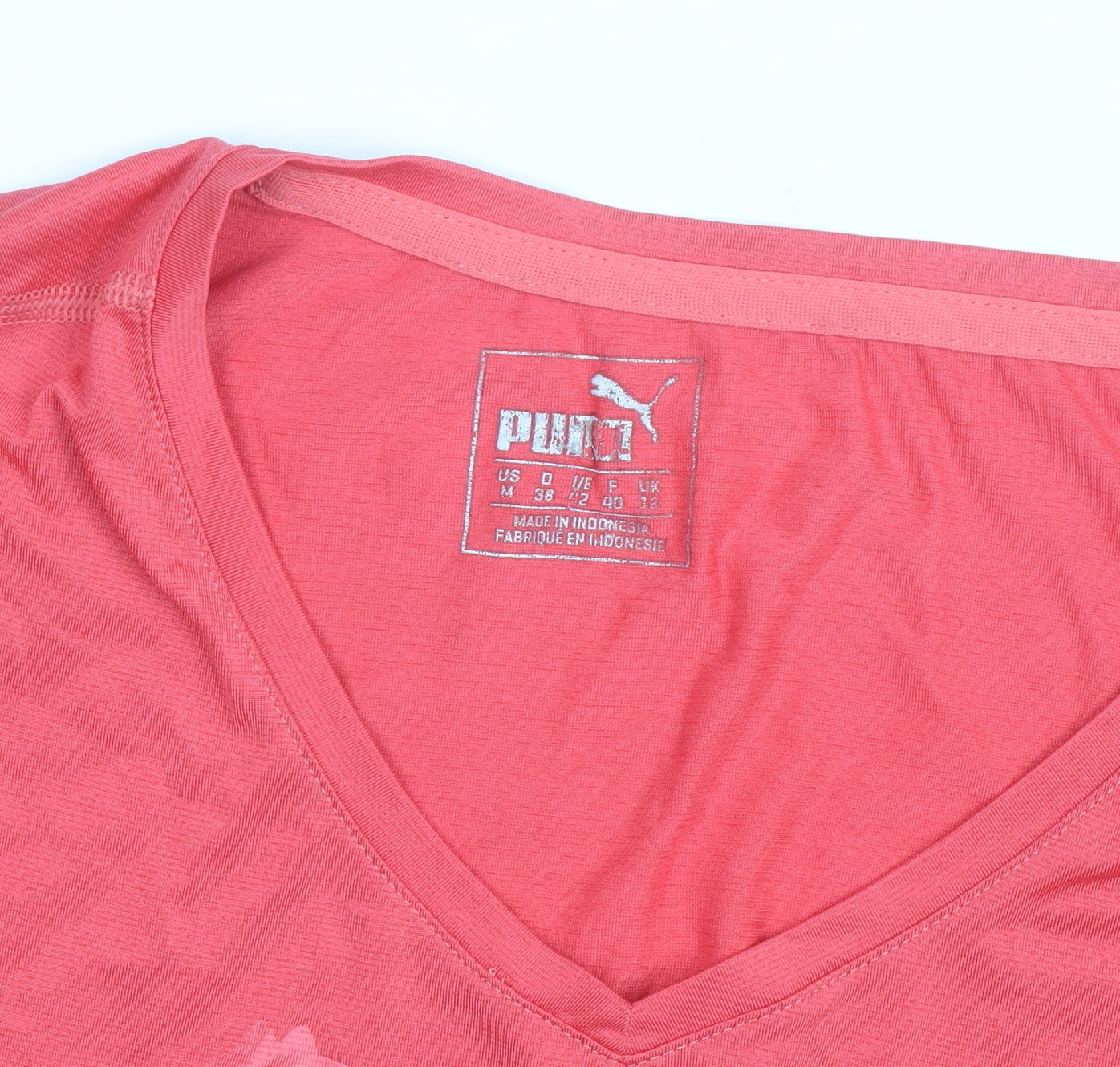 Additional view of Puma Women's Pink V-Neck Slim Fit Sports T-Shirt, size 12
